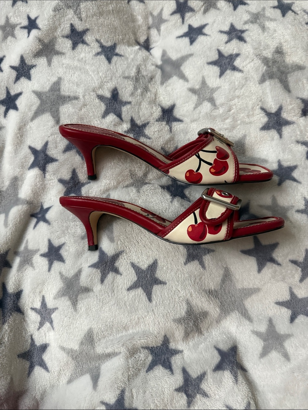 Coach Red Cherry Buckle Slide Mules - Picture 2 of 7
